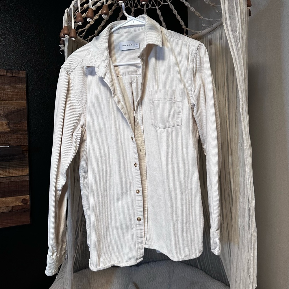 Corduroy textured shirt in cream